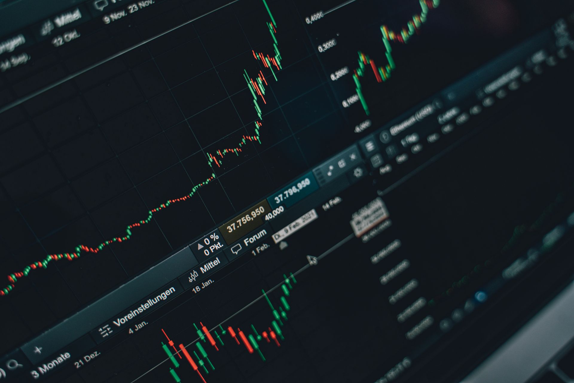Live market rates displayed on a trading screen